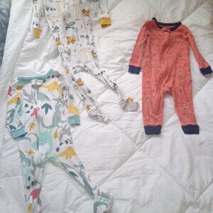 3 one piece 12 month pjs